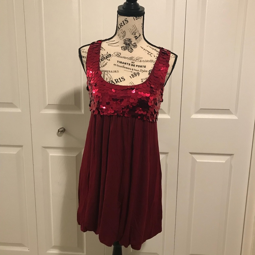Wet Seal Red Sequence Dress